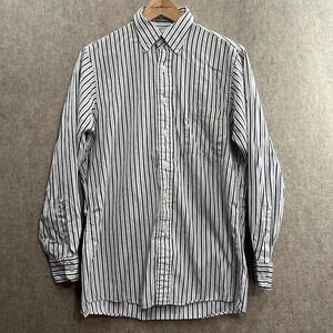 Surrey White and Grey Striped Long Sleeve Button Up Size  15-34